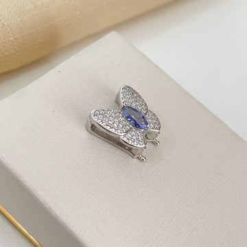 Pingente Prata Pulseira Borboleta Azul