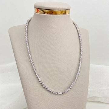 Gargantilha Prata Riviera Cristal 3g 42cm 3mm