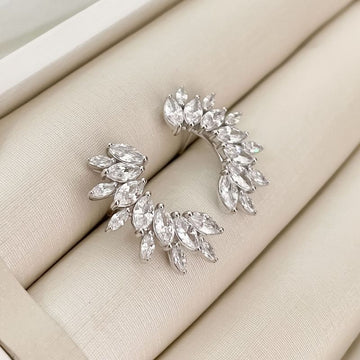 Brinco Prata Earcuff Pedras Cristais 5mm
