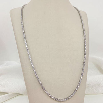 Gargantilha Prata Riviera Cristal 4g 60cm