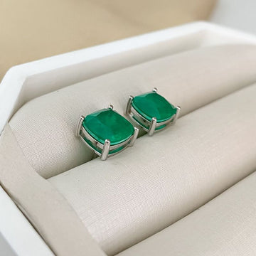 Brinco Prata Pedra Verde
