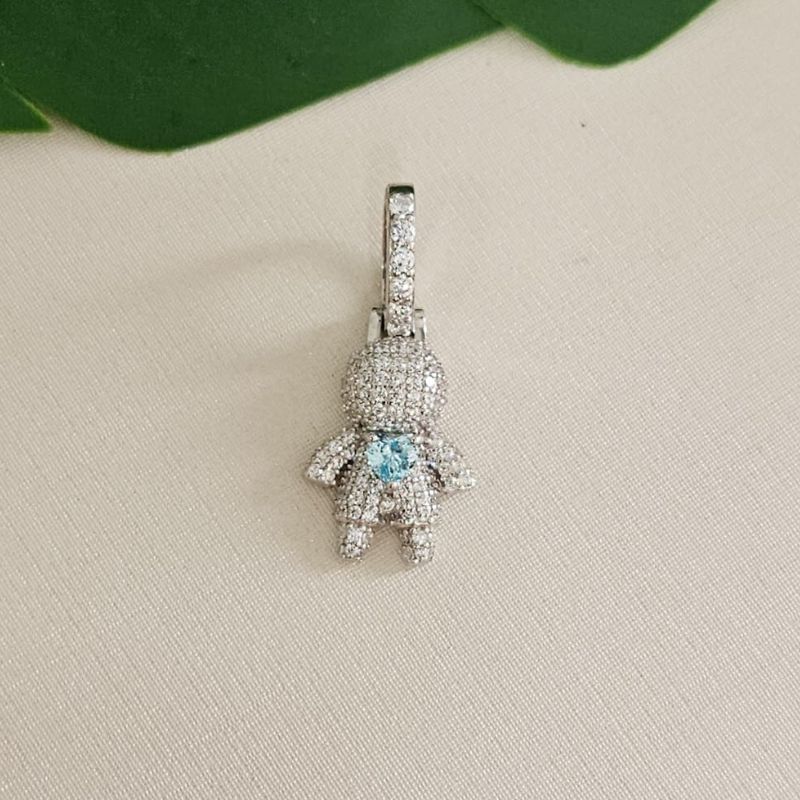 Pingente Prata Menino Azul Arg. Maior