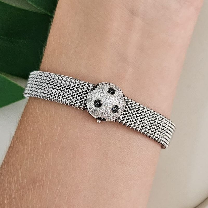 Pingente Prata Pulseira Bola