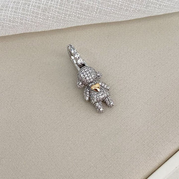 Pingente Prata Menina Cravejado 1 Cor Dourado