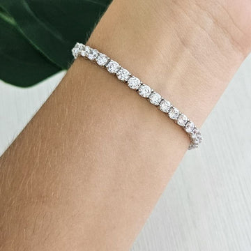 Pulseira Prata Cristal 17cm