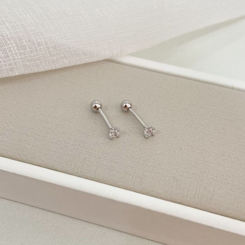 Piercing Prata Pedra Cristal 2.5 Mm