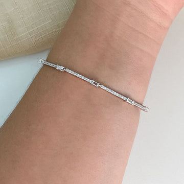 Pulseira Prata Riviera Cristal