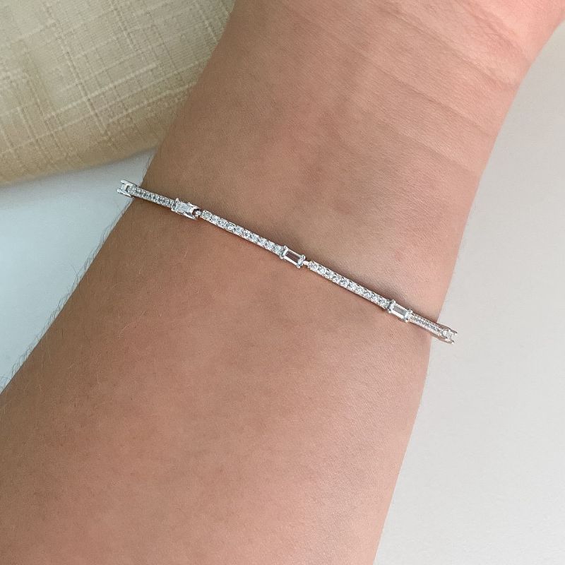 Pulseira Prata Riviera Cristal
