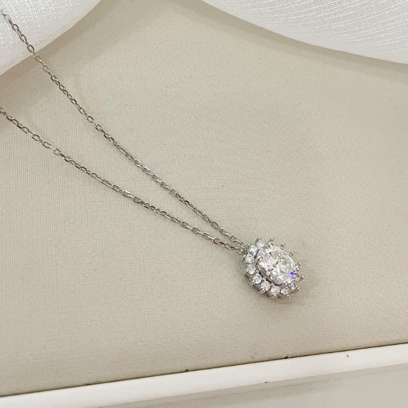 Gargantilha Prata Pedra Cristal 45 Cm 8 Mm Nita