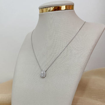 Gargantilha Prata Gota Cravejada 45cm 3mm