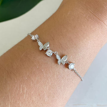 Pulseira Prata Borboletas
