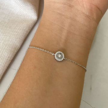Pulseira Prata Pizza 17cm 2mm