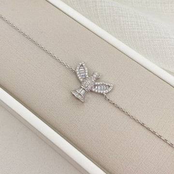 Pulseira Prata Divino Cravejada Cristal 17cm 1mm