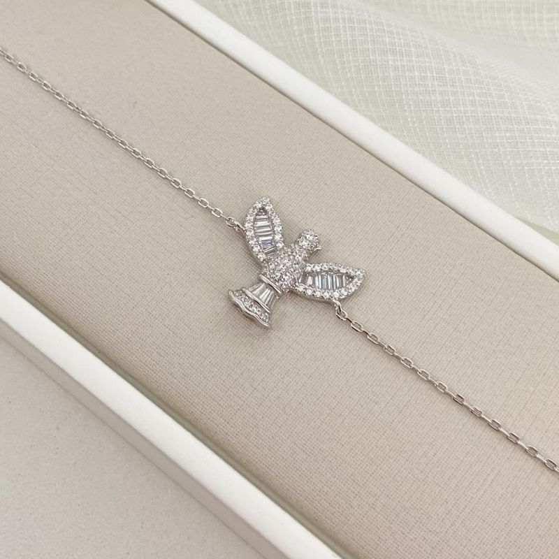 Pulseira Prata Divino Cravejada Cristal 17cm 1mm