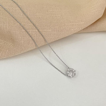 Gargantilha Prata Pedra Pizza 45cm Moissanite