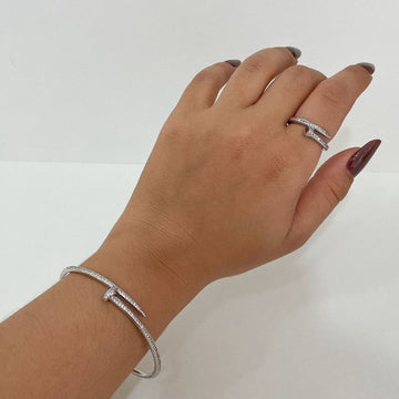 Conjunto Prata Prego Cravejado