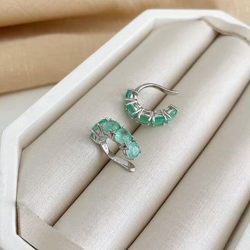Piercing Prata Verde Claro