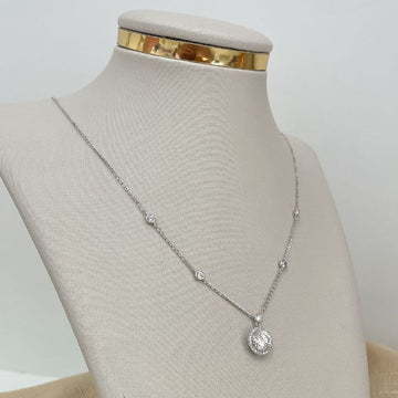 Gargantilha Prata Pedra Cristal Cravejada 45cm 7mm Moissanite