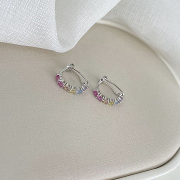 Piercing Prata Fake Colorido 3mm