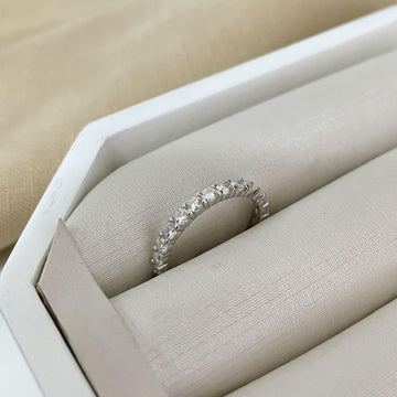 Anel Prata Aliança Moissanite 2mm