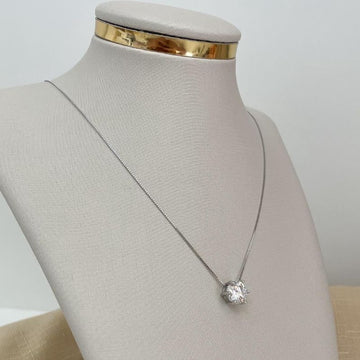Gargantilha Prata Venez Ponto de Luz 8mm Moissanite