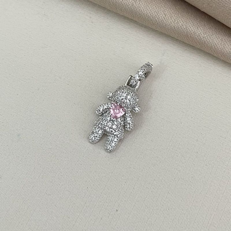 Pingente Prata Menina Rosa Claro