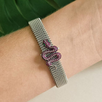 Pingente Prata Pulseira Cobra