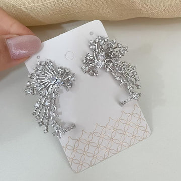 Brinco Prata Earcuff 1p Cristal Cravejado