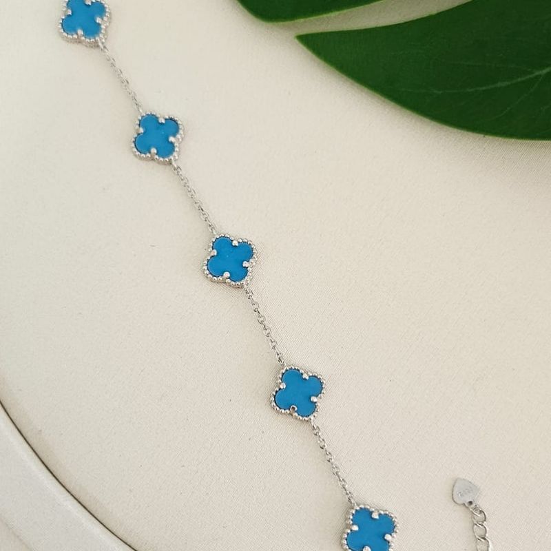Pulseira Prata Virginia Azul