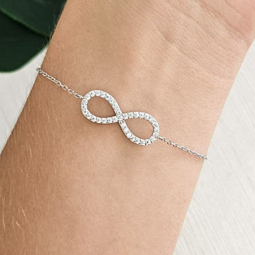 Pulseira Prata Cravejada Infinito