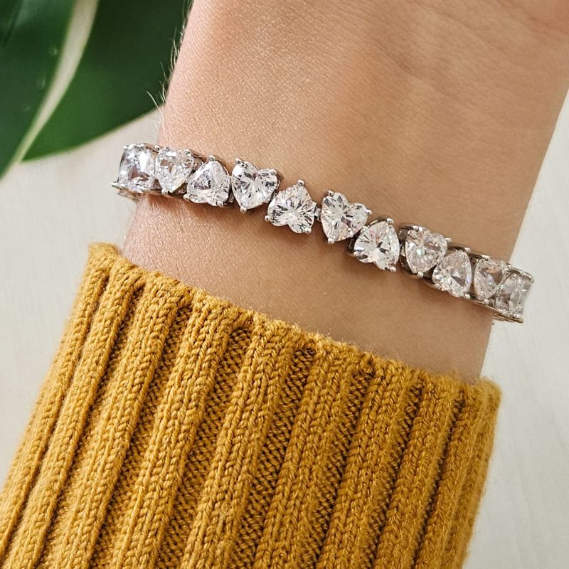 Pulseira Prata Riviera Coração
