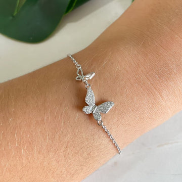 Pulseira Prata Borboleta