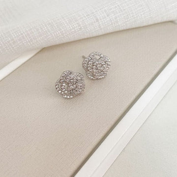 Brinco Prata Flor Cravejado