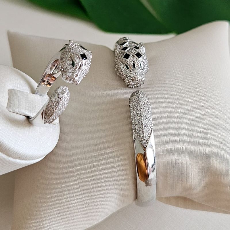 Bracelete/Anel Prata Leopardo Cx 18
