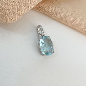 Pingente Prata Pedra 12x16mm