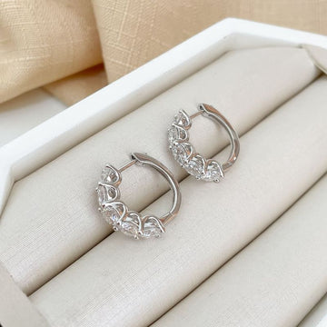 Argola Prata 5p Cristal 5mm Moissanite
