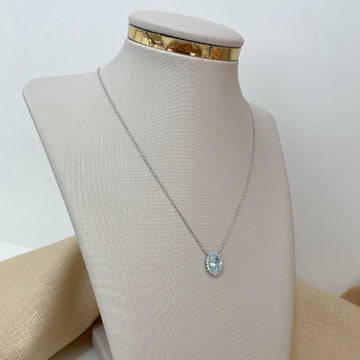 Gargantilha Prata Pedra Cravejada