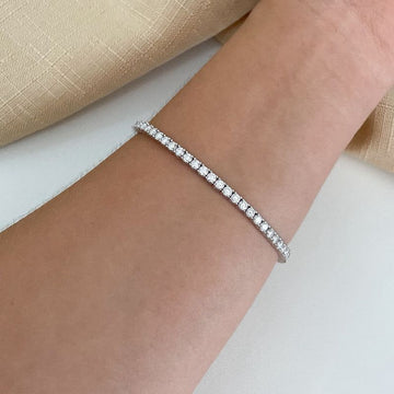 Pulseira Prata Riviera 2.5mm Moissanite