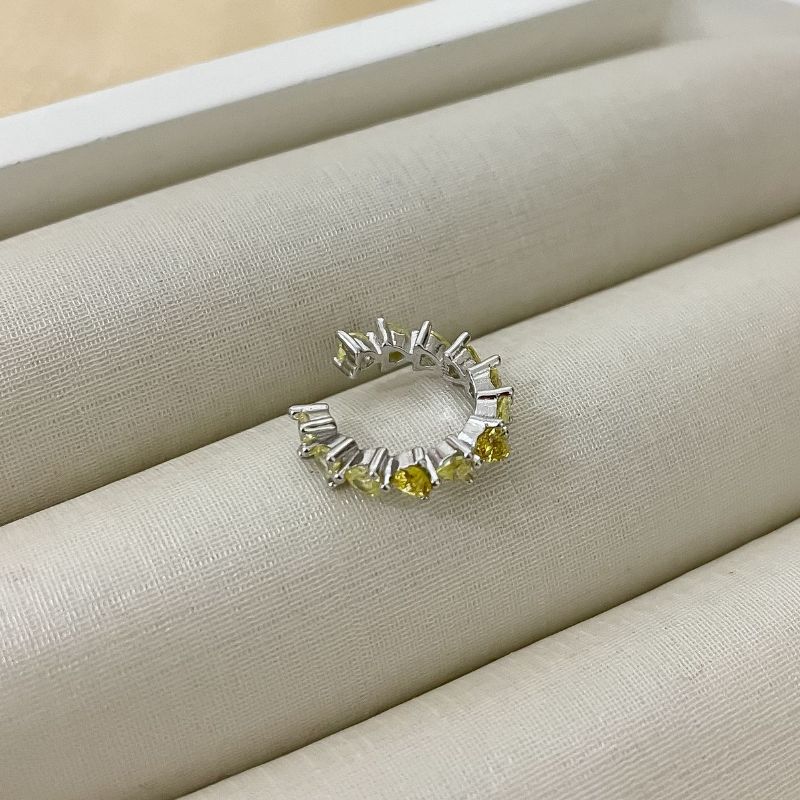 Piercing Prata Corações Amarelos