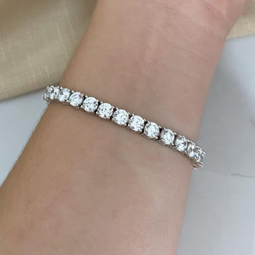 Pulseira Prata Riviera Cristal 5mm