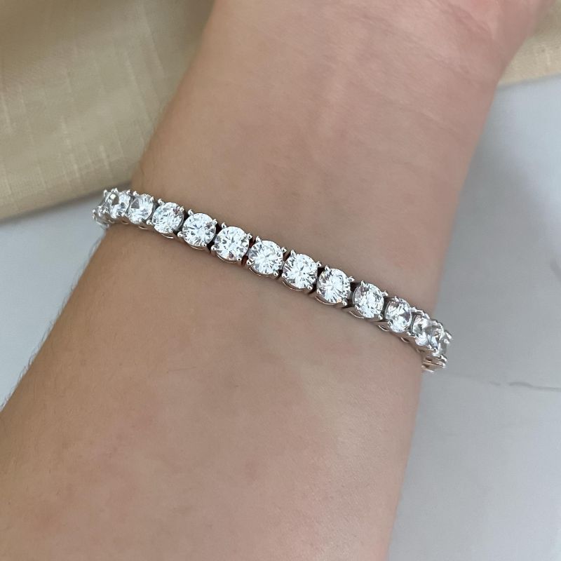 Pulseira Prata Riviera Cristal 5mm