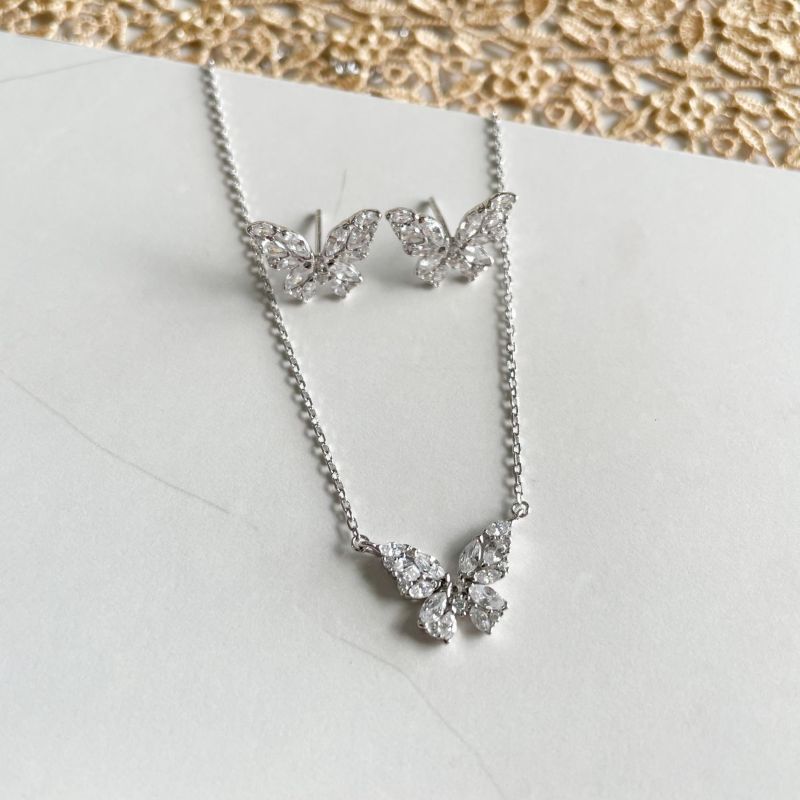 Conjunto Prata Borboleta
