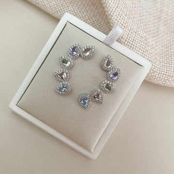 Brinco Prata Earcuff Colorido