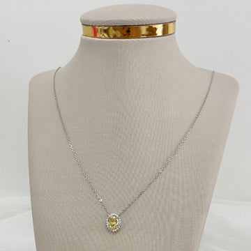 Gargantilha Prata Pedra Amarela 6.8mm Moissanite