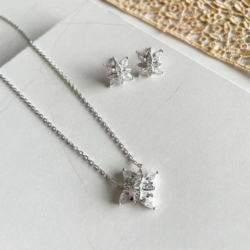 Conjunto Prata Cravejado Estrela
