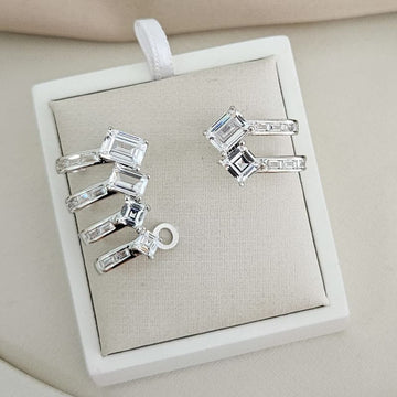 Brinco Prata Earcuff Pedras 5mm