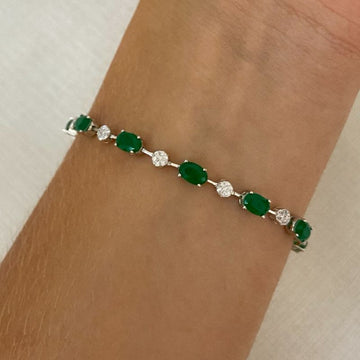Pulseira Prata em Pedras 4.6mm 17cm