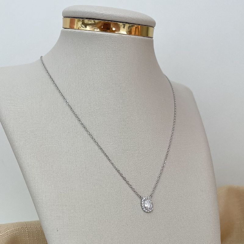 Gargantilha Prata Pedra Cristal Cravejada