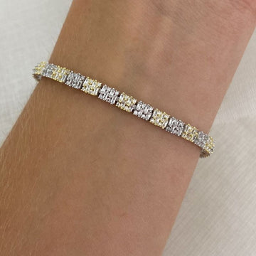 Pulseira Prata Riviera Cristal/Amarela 18cm