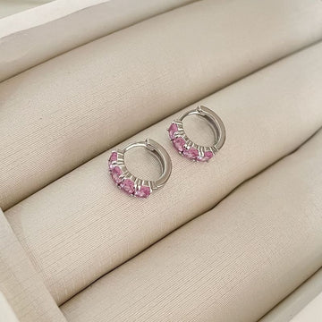 Argola Prata em Pedras